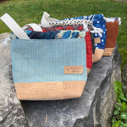 Naturally dyed project bag - small