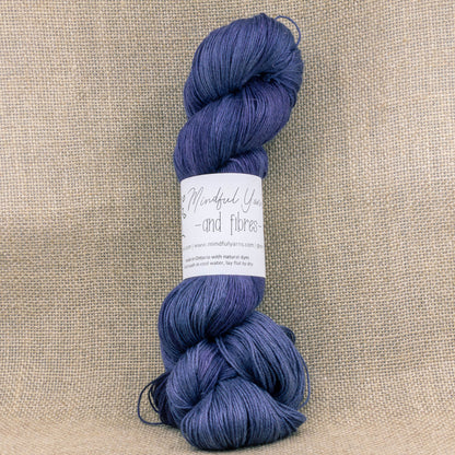 Silk Linen Fingering Weight Yarn - Mindful Yarns - Logwood 1 - 0728