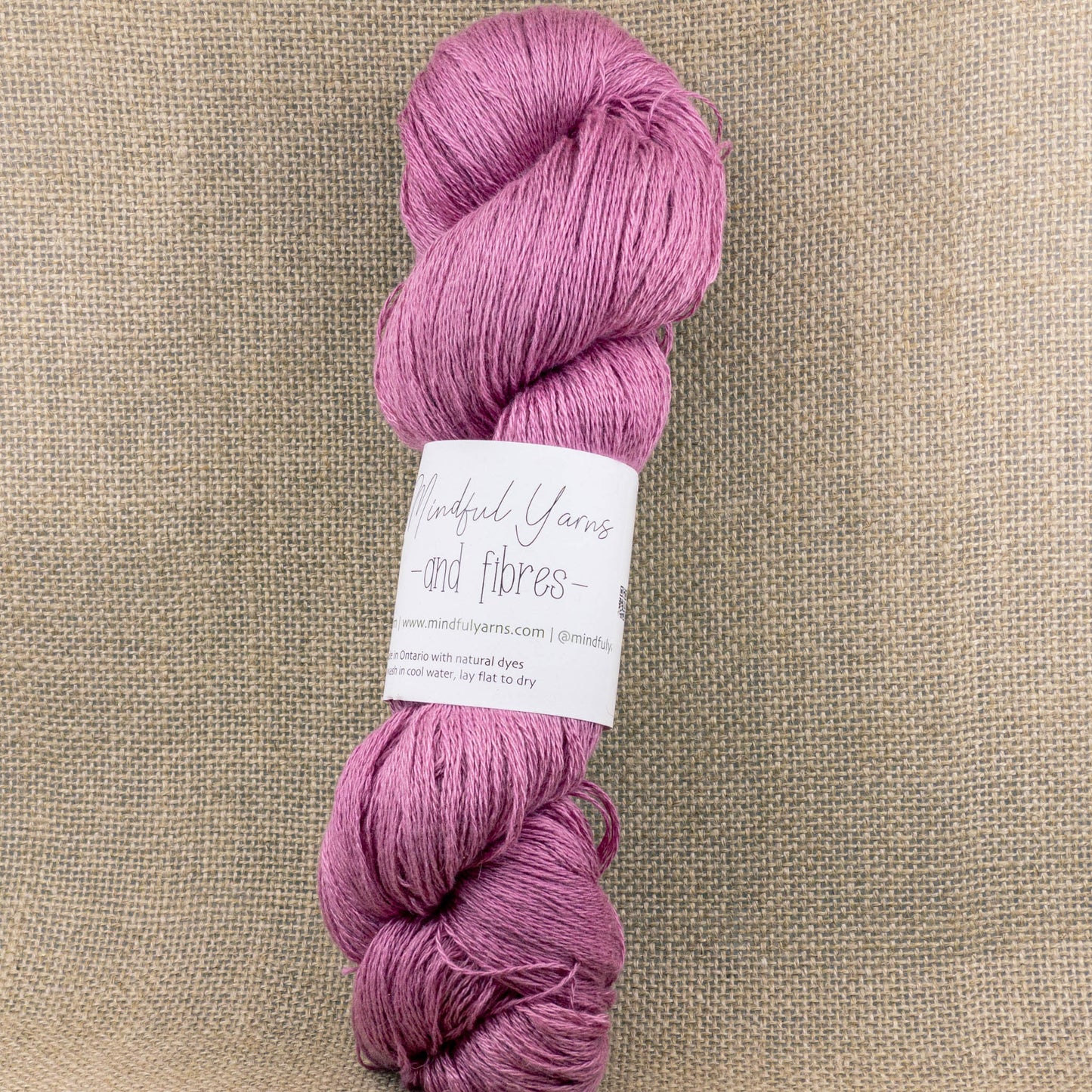 Silk Linen Lace Weight Yarn - Mindful Yarns - Cochineal + Eastern Brazilwood 5X - 0804